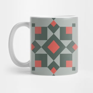 Red, Gray and Green Maryland Patchwork Pattern Mug